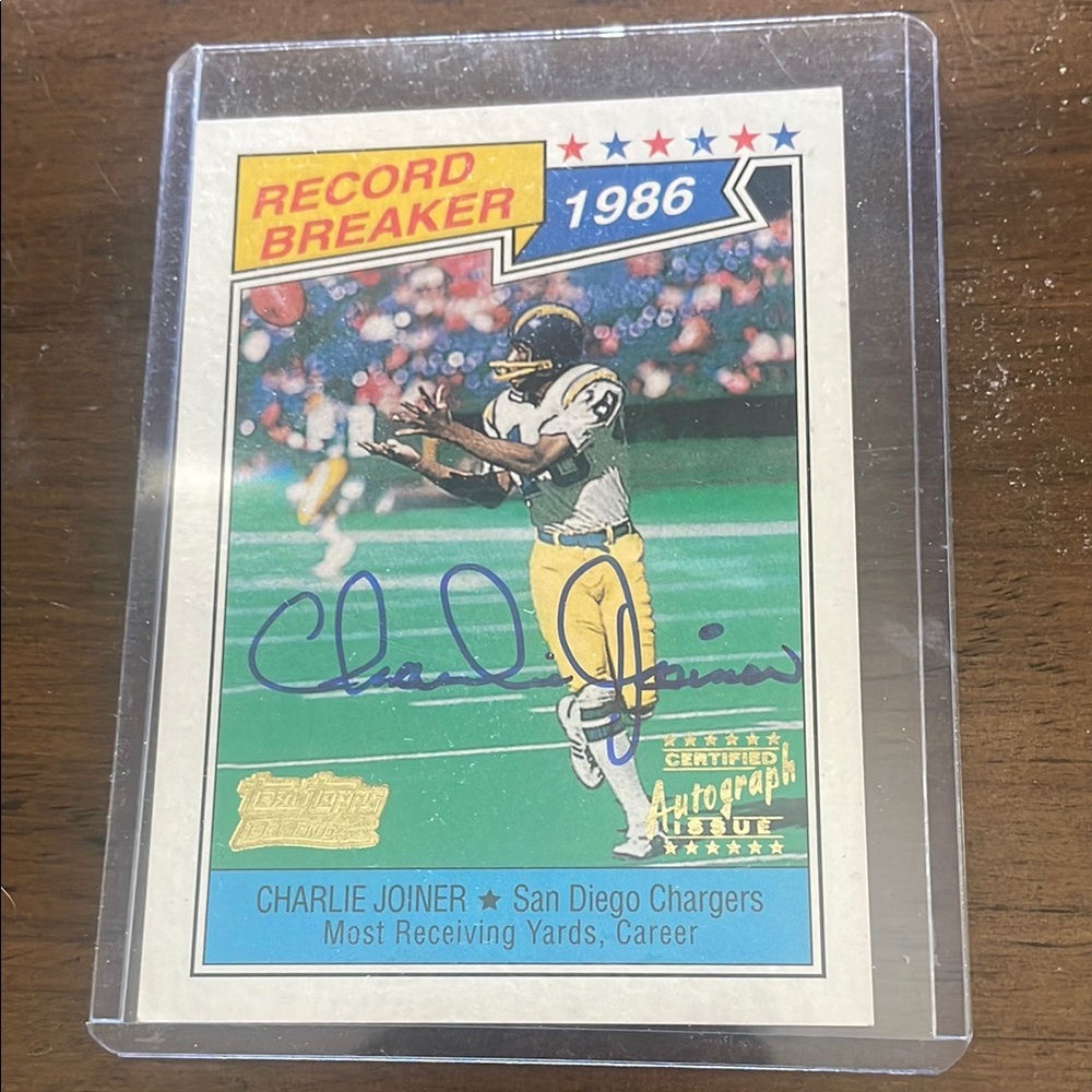 1986 Record Breaker Football Card